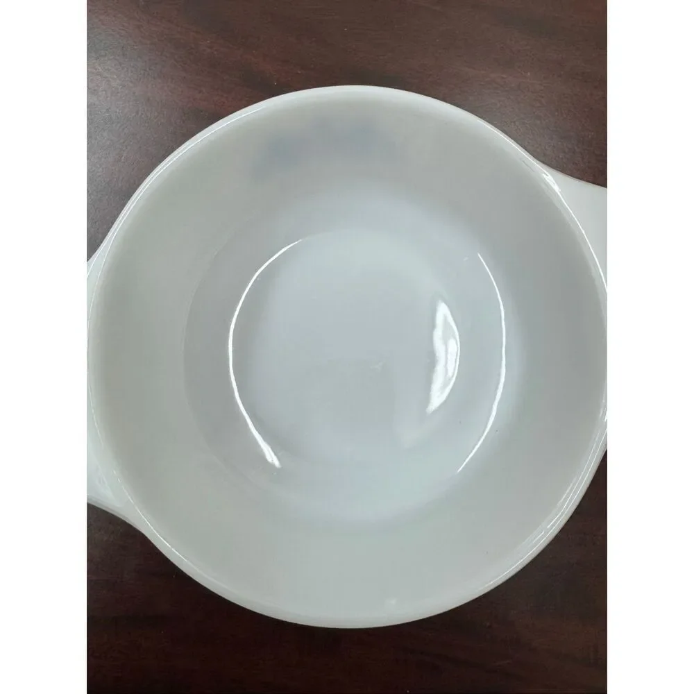 Anchor Hocking Fire King Milk Glass 1 Quart Casserole Dish- Blue Cornflower
